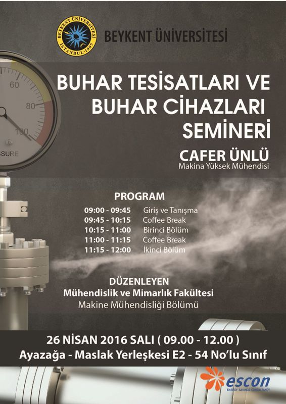 Buhar Tesisatları ve Buhar Cihazları Semineri