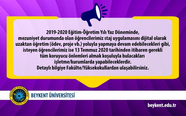 Beykent üniversitesi staj süresi