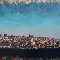 11EmreTandırlıGalataPanorama2014tuvalüzyağlıboya100x160cmSerapUlusoyKoleksiyonuİstanbul