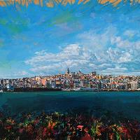 12EmreTandırlıGalata22014tuvalüzyağlıboya70X100cmSerapUlusoyKoleksiyonuİstanbul